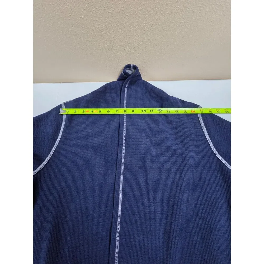 Cuddl Duds Reversible Open Front Cardigan Jacket Gray Navy Cozy Size Large